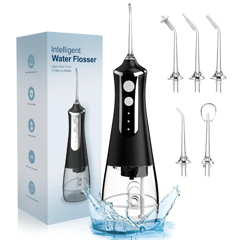 Rechargeable Water Flosser with 5 Nozzles